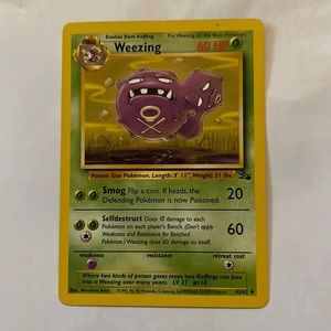 Great Condition ‘95 Weezing Pokémon card.